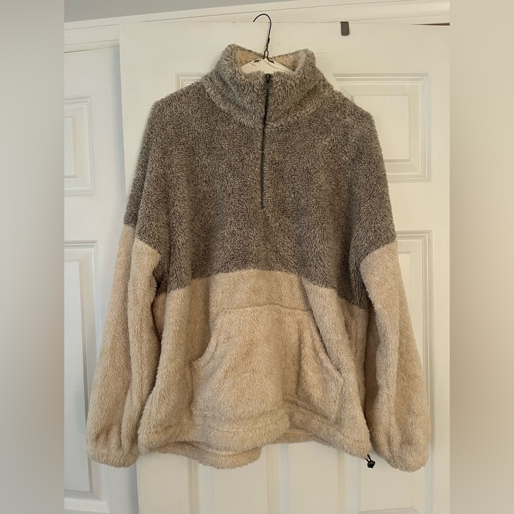 Doe & Rae Fuzzy Zip-Up Pullover - Picture 4 of 8